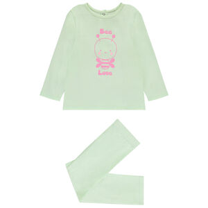 Σετ μακρύ πυτζάμας 2 τεμαχίων από jersey με τύπωμα για μωρό κορίτσι 