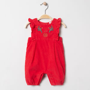 Salopette en velours esprit Noël côtelé motif élan 