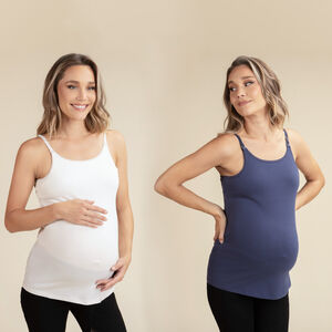 Σετ από 2 αμάνικα μπλουζάκια θηλασμού μονόχρωμα με λεπτές τιράντες 