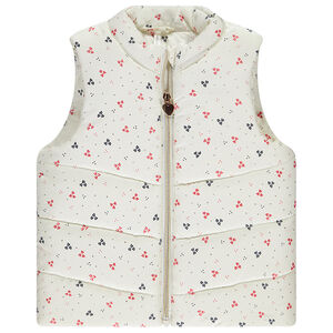 Αμάνικο μπουφάν με floral σχέδιο για bebe κορίτσι 