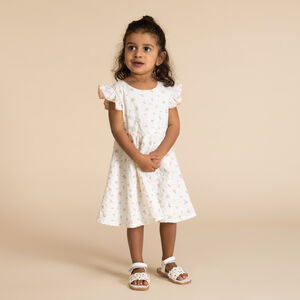 Φόρεμα κοντομάνικο με σχέδιο λουλούδια για bebe κορίτσι 