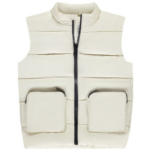 Αμάνικο μπουφάν με φερμουάρ και τσέπες για αγόρι 