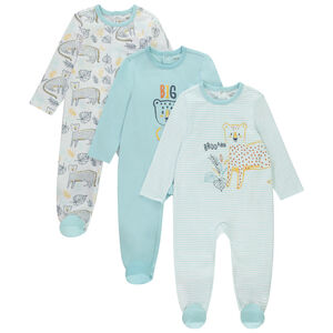 "Σετ από 3 φορμάκια με σχέδιο αιλουροειδών για αγόρι μωρού με διαφορετικές ανοίξεις ανάλογα με την ηλικία" 