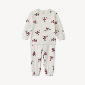 Σετ φόρμας molleton με τύπωμα τάρανδοι για μωρό αγόρι My Deer Santa 