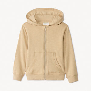 Ζακέτα molleton slub μονόχρωμη με κουκούλα για αγόρι 