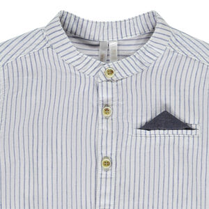 Πουκάμισο κοντομάνικο με ρίγες και γιακά mao για bebe αγόρι 