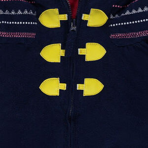 Ολόσωμο μπουφάν από σουετίνα με επένδυση από sherpa και κεντημένες λωρίδες 