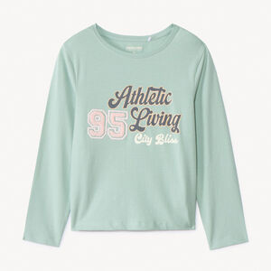 Μπλούζα με μακριά μανίκια jersey και κεντημένα μπαλώματα για κορίτσι 