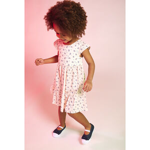 Φόρεμα κοντομάνικο από popeline με φανταστικό πίσω μέρος για κορίτσι μωρό 