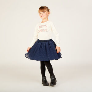 Φούστα με κρόσσια από γυαλιστερό κρεπ για κορίτσι 