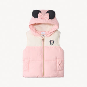 Μπουφάν αμάνικο υφασμάτινο καπιτονέ effet color block Minnie Disney για bebe κορίτσι 