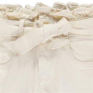 Τζιν paperbag μονόχρωμο με ζώνη για κορίτσι 