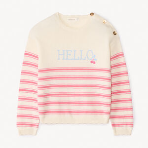 Πουλόβερ με ρίγες και φανταστικά σχέδια για κορίτσι 