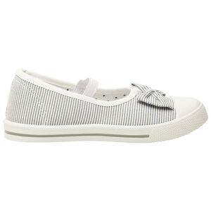 Μπαλαρίνες ριγέ υφασμάτινες με φιόγκο και ελαστικό λουράκι για κορίτσι 