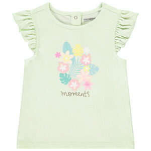 Κοντομάνικο μπλουζάκι με βολάν και patches για μωρό κορίτσι 