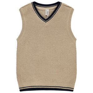 Πουλόβερ αμάνικο πλεκτό για μωρό αγόρι 