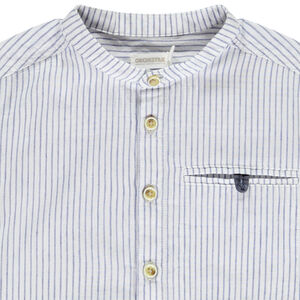 Πουκάμισο μακρυμάνικο με ριγέ σχέδιο και γιακά mao για αγόρι 