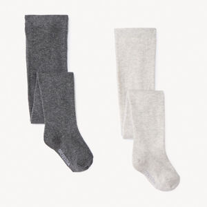 Σετ από 2 ζευγάρια πλεκτά καλσόν για bebe κορίτσι 