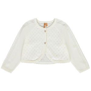 Ζακέτα μακρυμάνικη από πλεκτό φαντεζί για bebe κορίτσι 