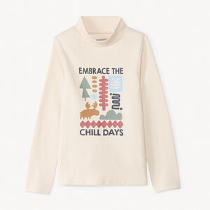 Μπλουζάκι με ψηλό γιακά και διακοσμητικό print για αγόρι 