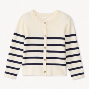 Ζακέτα πλεκτή κοτλέ ριγέ για bebe κορίτσι 