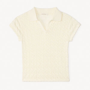 Πουλόβερ κοντομάνικο από πλεκτό με σχέδια για κορίτσι 