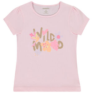 Κοντομάνικο μπλουζάκι με φαντεζί σχέδιο για κορίτσι 