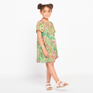 Φόρεμα κοντομάνικο με σχέδιο ζούγκλας φαντασίας για κορίτσι 