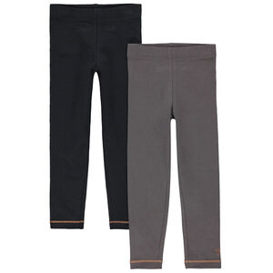 Σετ από 2 μονόχρωμα κολάν με ραφές για κορίτσια 