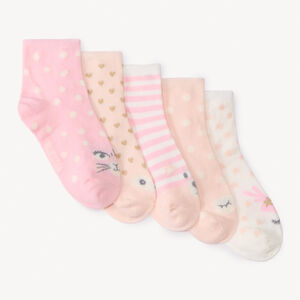 Σετ από 5 ζευγάρια κάλτσες με ζωάκια για κορίτσι 