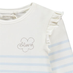 Μακρυμάνικο T-shirt με φαντεζί μαρινιέρα για κορίτσι 