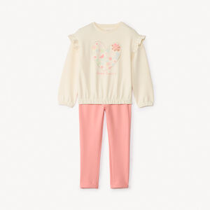 Σετ jogging από scuba με σχέδιο καρδιάς για κορίτσι 