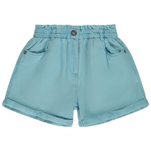 Σορτς μονόχρωμο πάνινο για κορίτσι 