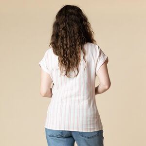 Αμάνικη μπλούζα εγκυμοσύνης και θηλασμού με ρίγες και κόμπο 