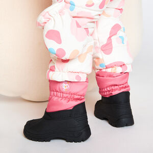 Δίχρωμα après-ski με φερμουάρ και λαστιχένιο σήμα για μωρό κορίτσι 