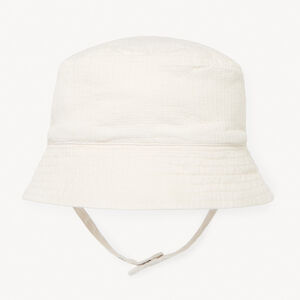 Μπλε καπέλο από καμβά με κουμπωτό λουράκι στο πηγούνι για αγόρι 