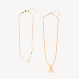 Σύνολο 2 κολιέ με πέρλες και κοχύλια για κορίτσι 