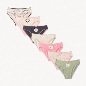 Σετ 7 εσώρουχα με ζωάκια για κορίτσι από jersey 