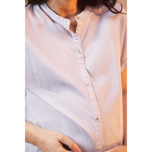 Πουκάμισο εγκυμοσύνης κοντομάνικο ριγέ σε τούλι 