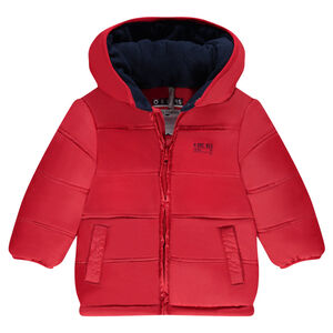 Καπιτονέ μπουφάν με κουκούλα και φλις επένδυση 