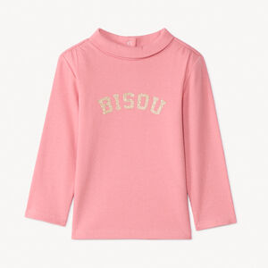 Πλεκτό μπλουζάκι ζιβάγκο με glitter μήνυμα για μωρό κορίτσι 