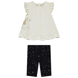 Σετ 2 τμχ. μονόκερος με λεπτομέρειες glitter για bebe κορίτσι 