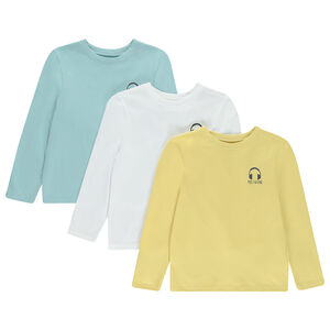 Σετ από 3 μακρυμάνικα μπλουζάκια με print για αγόρι 