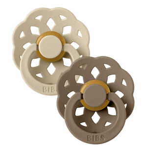 Bibs Πιπιλες Boheme Round Latex 2 Pack- Vanillia / Dark Oak No1 