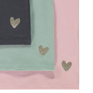 Σετ από 3 μπλουζάκια μακρυμάνικα με τύπωμα καρδιά για κορίτσι μωρό 