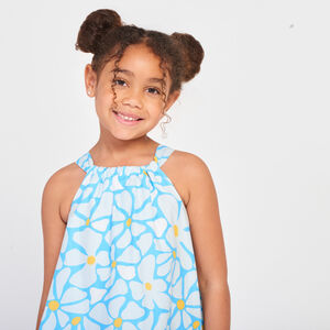 Αμάνικο φόρεμα με σχέδιο λουλούδια για κορίτσι 