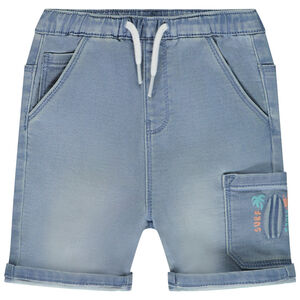 Βερμούδα με εφέ denim και τσέπες με ανάγλυφο τύπωμα για bebe αγόρι 