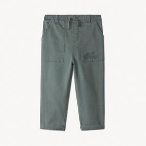 Παντελόνι από υφασμάτινο armurée μονόχρωμο με τσέπες για bebe αγόρι 