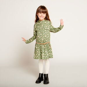 Φόρεμα μακρυμάνικο πάνινο σε στυλ πουκάμισου για κορίτσι 