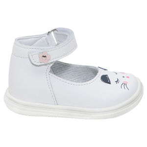 Γαλότσες από δέρμα με λουράκι και σχέδιο γάτα 